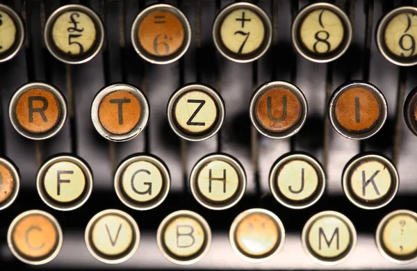 Oldtimer-Schreibmaschinentastatur — Stockfoto
