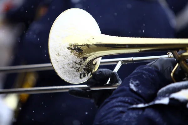 Winter trombone — Stock Photo, Image