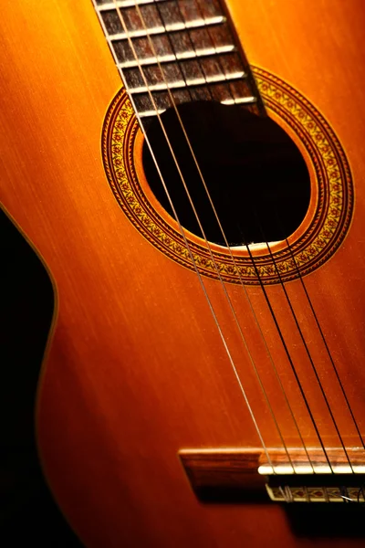Detalhe da guitarra acústica — Fotografia de Stock
