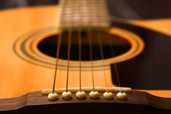 Detalhe da guitarra acústica — Fotografia de Stock