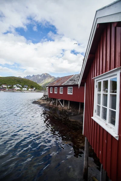 Casas tradicionales en Lofoten, Noruega — Foto de Stock