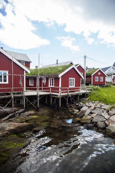 Casas tradicionales en Lofoten, Noruega — Foto de Stock