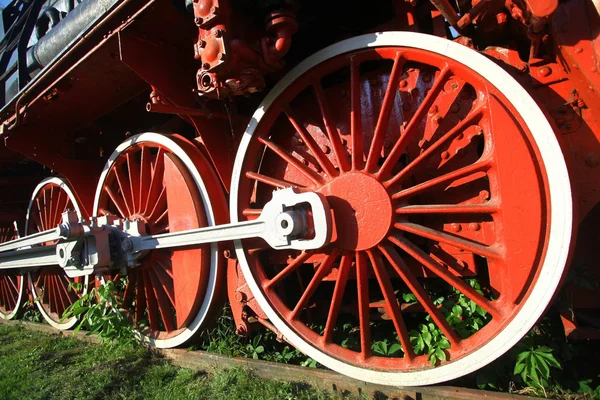 Detalhe da locomotiva a vapor — Fotografia de Stock