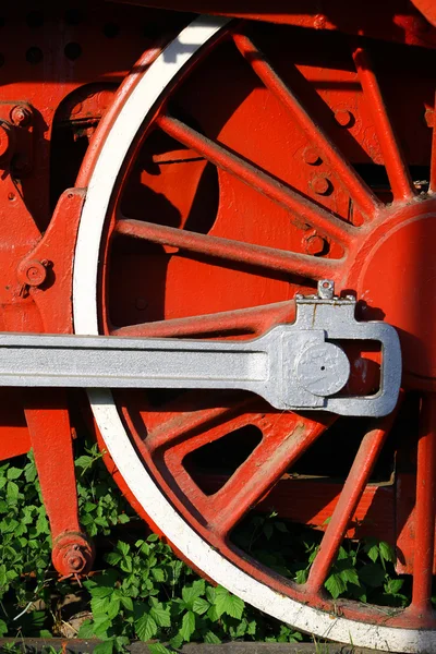 Detalhe da locomotiva a vapor — Fotografia de Stock