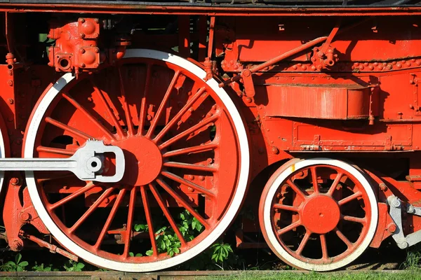 Detalhe da locomotiva a vapor — Fotografia de Stock