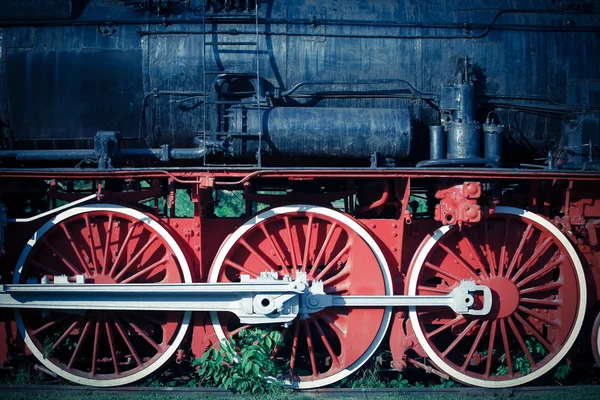 Detalhe da locomotiva a vapor — Fotografia de Stock