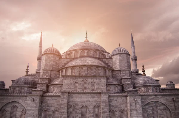 Ηλιοβασίλεμα πάνω από το Μπλε Τζαμί, Sultanahmet Camii, Κωνσταντινούπολη, Τουρκία. — Φωτογραφία Αρχείου