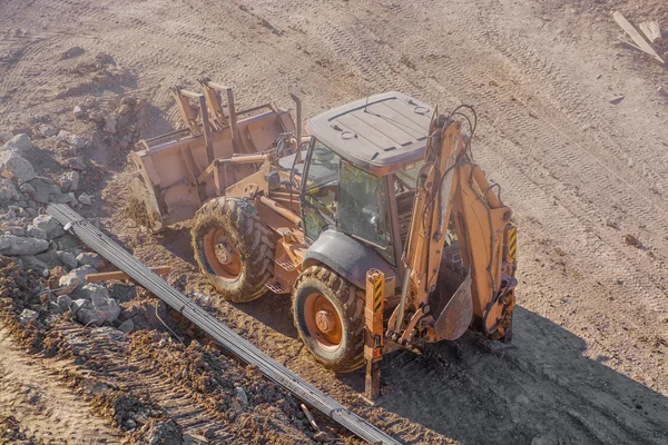 Bulldozer at work on construction site — Stock Photo, Image