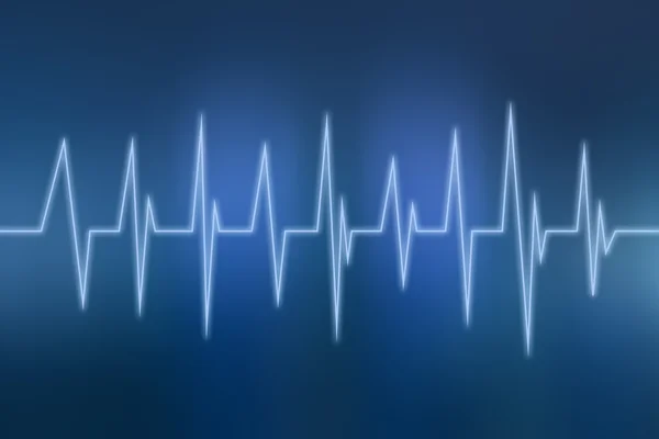 Mavi kalp kardiyogram yendi — Stok fotoğraf