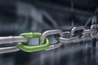 Yeşil farklı bağlantı, 3d render