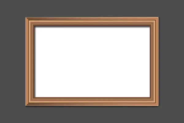 Imagem pendurada vazia ou quadro de cartaz em uma parede cinza para simular. Conceito de decoração — Vetor de Stock