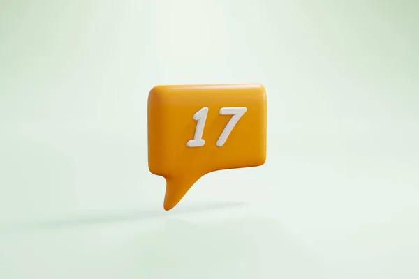 Bulle de dialogue orange isolée sur fond blanc. Illustration 3D — Photo