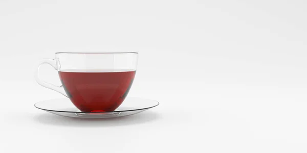 Coupe de thé isolée sur fond blanc.Illustration 3d. — Photo