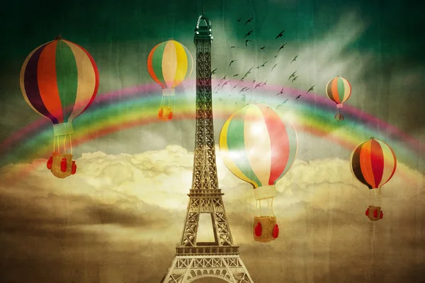 Kolorowe tło Paryż — Zdjęcie stockowe