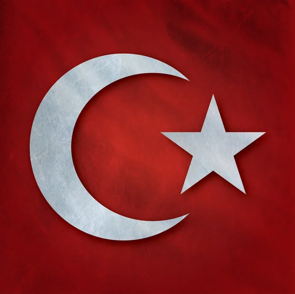 Acenando colorido bandeira turca — Fotografia de Stock