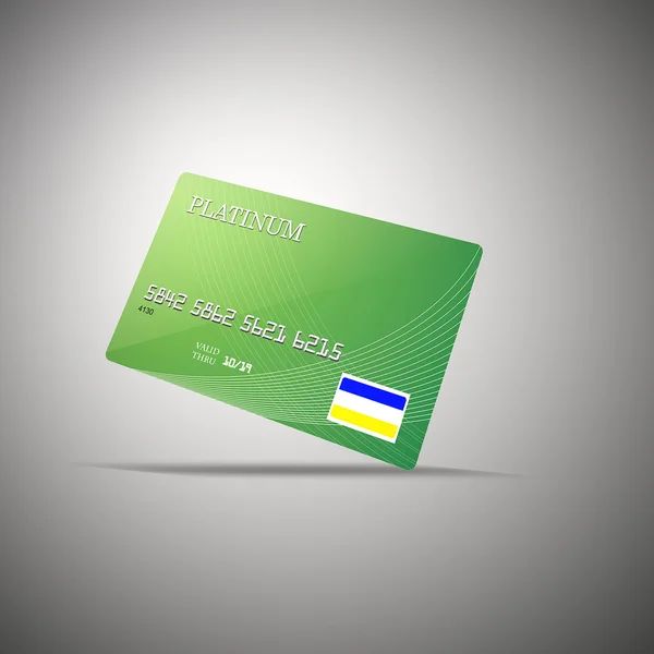 Beyaz arka plan ile yeşil kredi kartı — Stok fotoğraf