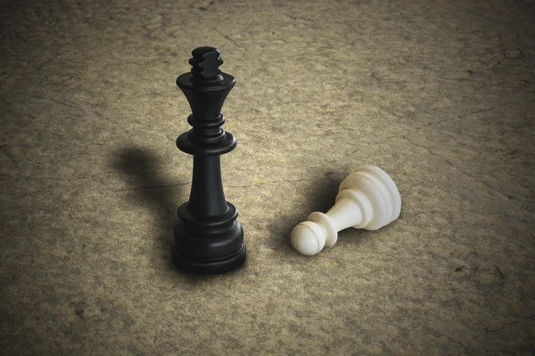 Black chess victory again white — Stock Photo, Image