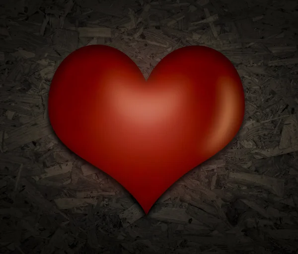 Red Heart background on the wood — Stock Photo, Image