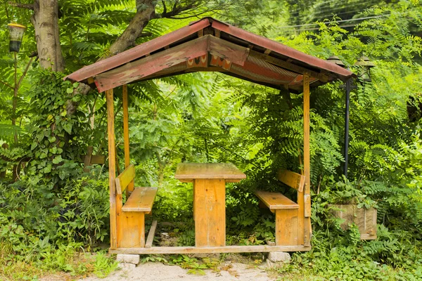 Outdoor wooden gazebo — Stock Photo, Image