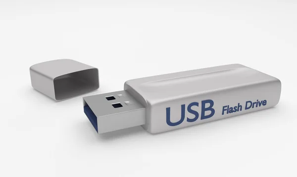 Memoria USB aislada en blanco —  Fotos de Stock