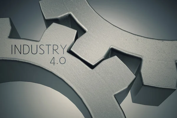 Industry 4.0 with gears — Stock Photo, Image