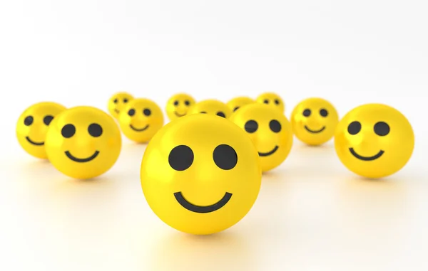 Gelbe Symbole mit Lächeln — Stockfoto