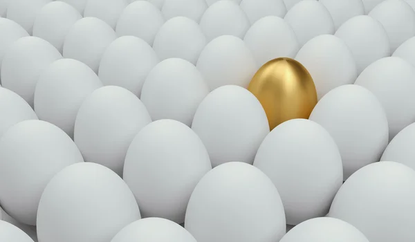 Gold egg among the usual. Concept of success. — Stock Photo, Image