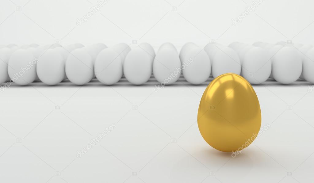 Leadership concept with golden egg