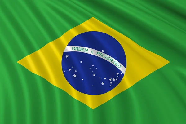 Amazing Brazil waving flag — Stock Photo, Image