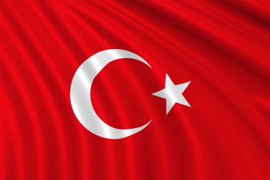 3D Türkiye dalgalanan bayrak