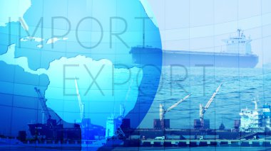 Industrial Container Cargo and Logistic Import Export background clipart