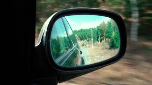 Backspegel på bilen — Stockvideo