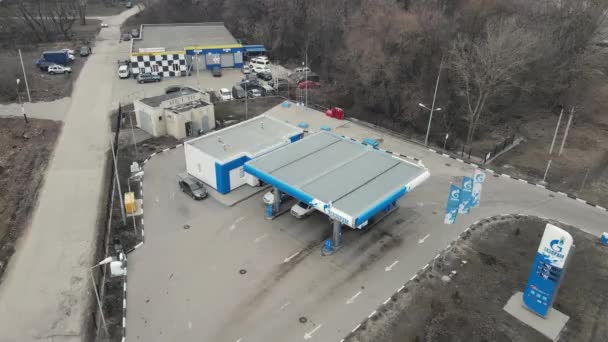 Gas station from Gazprom. moscow russia 15 april 2021 — Stock Video