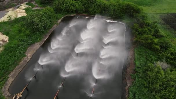 Irrigação do território com uma instalação especial — Vídeo de Stock
