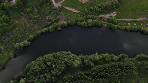 Drone movimiento sobre el lecho del río en verano — Vídeo de stock