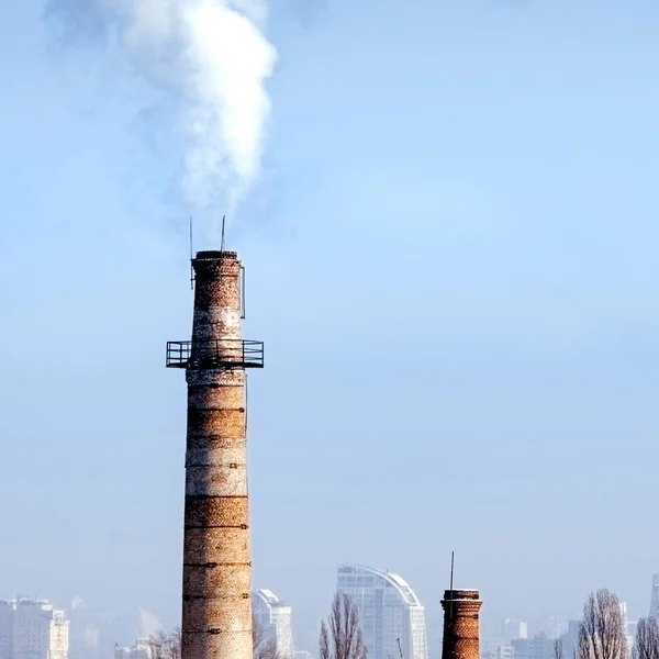 Dym Komina Atmosfery Zanieczyszczenia Ekologia — Zdjęcie stockowe