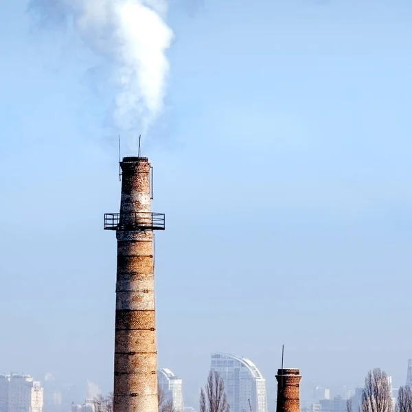 Humo Chimenea Atmósfera Contaminación Ecología — Foto de Stock