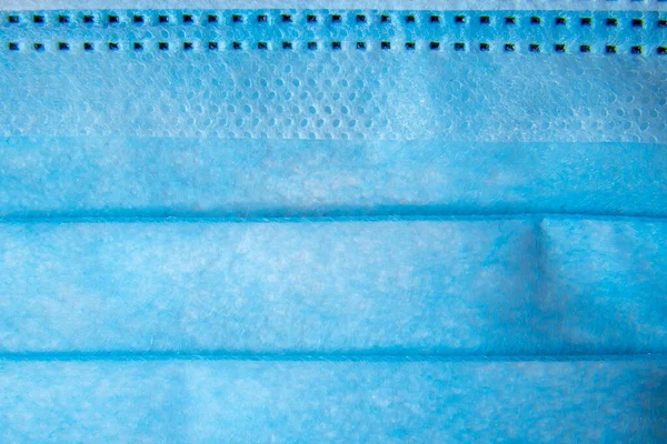 Maschera Medica Blu Texture Primo Piano Tessuto Maschera Chirurgica Con — Foto Stock
