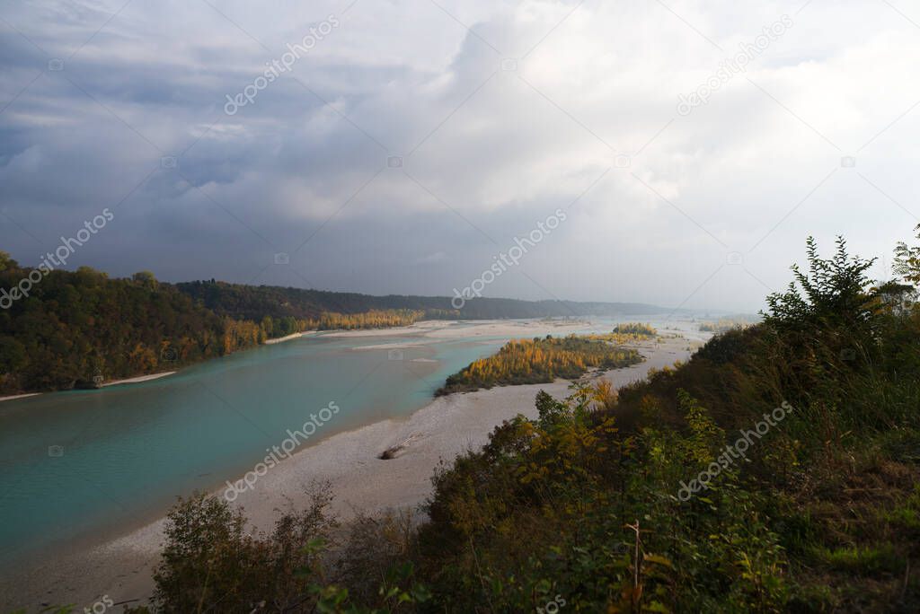 Tagliamento river during Autumn season