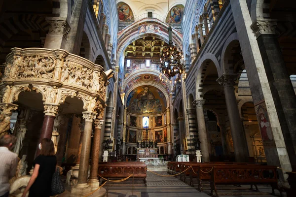 Пізанська Вежа Базилікою Кафедральним Собором Piazza Dei Miracoli Italy — стокове фото
