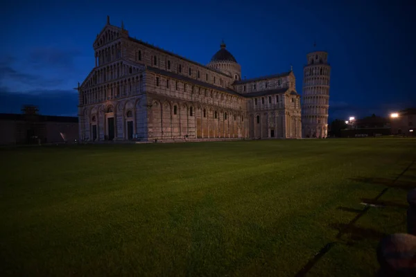 Leaning Tower Pisa Basilica Cathedral Piazza Dei Miracoli Italy — Stok fotoğraf