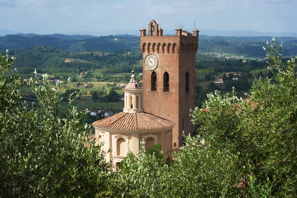 Vista Panorâmica Vila San Miniato Catedral Duomo Campo Toscana Itália Imagens Royalty-Free