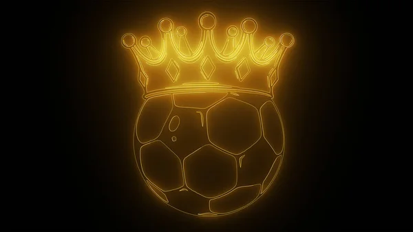 Футбол з короною на чорному — стокове фото