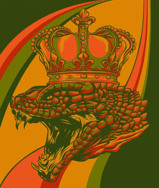 Snake Crown colored background design Vector illustration — Stock Vector