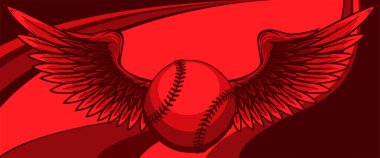 vector illustratio of Baseball ball with wings clipart