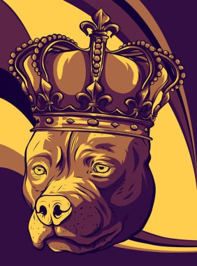 King Dog vector illustration on colored background vector
