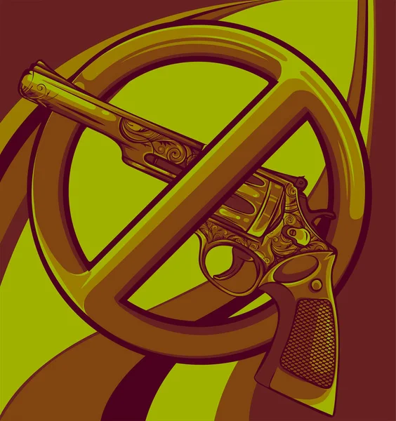 Simbolo Nessuna pistola su sfondo bianco vettoriale illustrazione — Vettoriale Stock