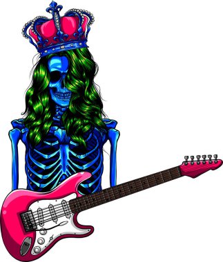 kral insan iskeleti elektro gitarla oynuyor