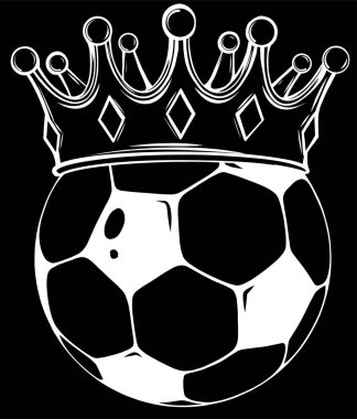 Futbol logosu altın kaplama, siluet siyah arkaplan çizimi