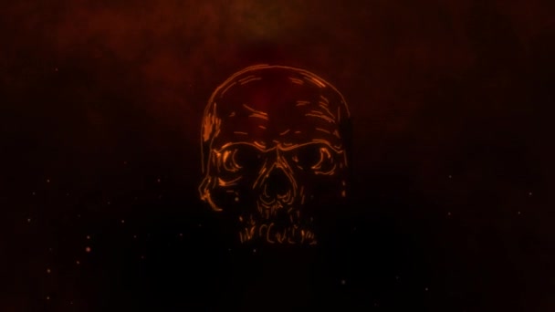 Skull in fire video animasyonu — Stok video